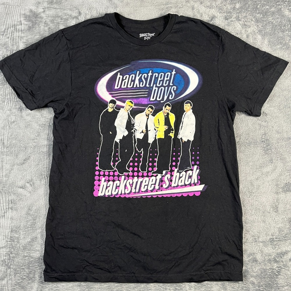 Backstreet Boys T Shirt Mens Medium Black American Vocal Group Graphic Cotton